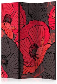 Paravento Pleated poppies [Room Dividers]