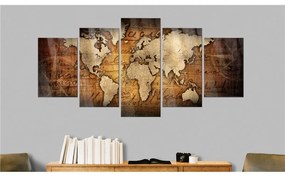 Quadri su vetro acrilico  Acrylic prints – Bronze map I  Colore seppia, Dimensioni e Misure 200x100