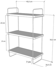 Scaffale a castello in rovere decorato in colore naturale 40 cm Pulalis - Kalune Design
