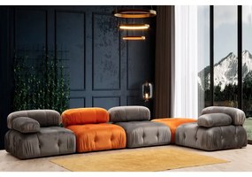 Sgabello in velluto arancione Bubble - Artie