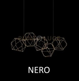 Lucciola 5 prisma sospensione lineare, cromato nero  led 3000k  24 ...
