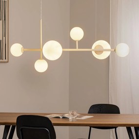 ALDEX Lampada a sospensione Dione, opalino/crema, a 6 luci