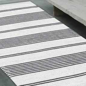 Tappeto Bay stripe geometrico in cotone grigio, L 200 x L 140 cm