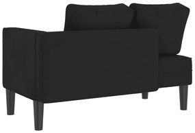 Chaise lounge con cuscini nero in velluto