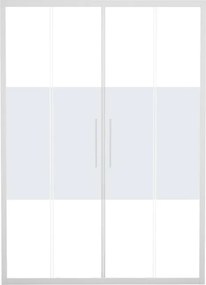 Porta doccia scorrevole L 167-171 cm x H 195 cm per nicchia in vetro smerigliato SP. 6 mm, profilo opaco bianco, serie Record