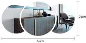 Adesivo murale 26x26 cm Half-moon Mirror - Ambiance