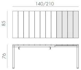 Dining set rio alu 140 doga