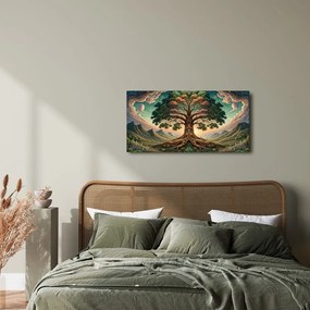 Quadro su tela – Misterioso albero della vita sotto il cielo