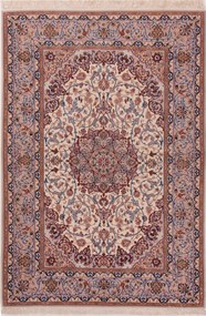 Isfahan Tappeto 140x200 Beige (Iran) Annodato A Mano