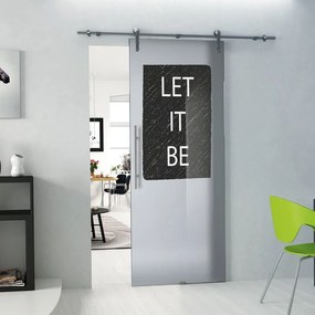 Porta scorrevole Let it be in acciaio trasparente, L 88 x H 215 cm, con binario Lux Destra