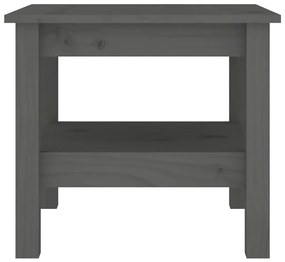 Tavolino da salotto grigio 45x45x40 cm legno massello di pino