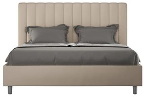 Letto matrimoniale senza rete imbottito 160x210 similpelle tortora Agueda