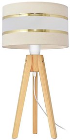 Lampada da tavolo HELEN 1xE27/15W/230V color crema/oro/pino