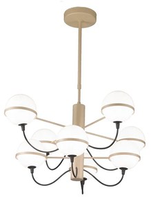 Metal Lux Giro 8-light suspension lamp Bianco latte