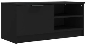 Mobile Porta TV Nero 80x35x36,5 cm in Legno Multistrato