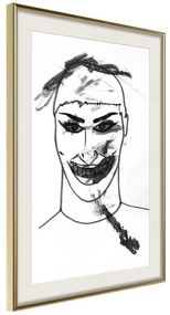 Poster  Scary Clown  Cornice Quadri Cornice d'oro con passe-partout, Larghezza x Altezza Home decor 20x30