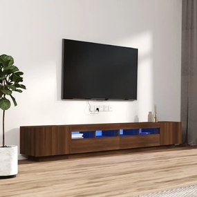 Set Mobili TV 3pz con Luci LED Rovere Marrone Legno Multistrato