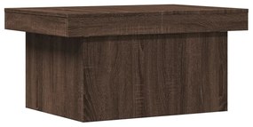 Tavolino salotto rovere marrone 80x55x40 cm legno multistrato