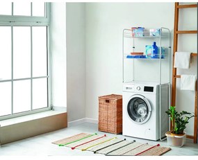 Mensola bianca a due livelli sopra la lavatrice Sky Wash - Metaltex