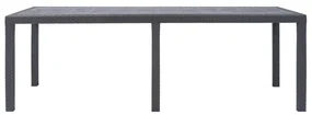 Tavolo da giardino marrone 220x90x72 cm plastica stile rattan