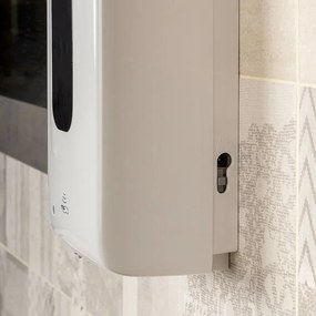 Dispenser per sapone liquido automatico da 1,2 L bianco in plastica alimentato a batterie o con cavo