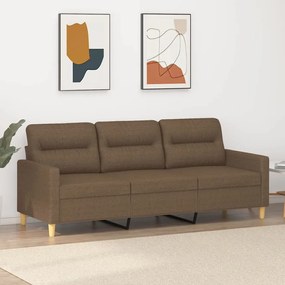 Divano A 3 Posti Marrone 180 Cm İn Tessuto /