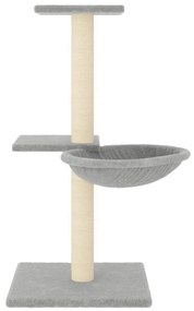 Albero per gatti con tiragraffi in sisal grigio chiaro 72 cm