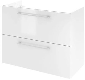 Mobile da bagno sotto lavabo Remix bianco lucido L 75 x H 58 x P 33 cm 2 cassetti, lavabo non incluso