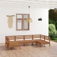 Set Salotto da Giardino 6 pz in Legno Massello di Pino Miele 3083397