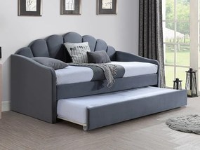 Letto Bella in velluto grigio - Blu14 - 90x200 cm