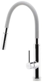 FERRO - Rubinetto per lavello con braccio flessible cromo lucido/grigio