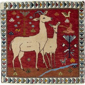 Gabbeh Tappeto persiano 60 x 60 Rosso (Iran) Annodato A Mano