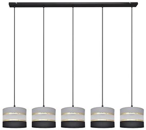 Lampadario a sospensione con filo HELEN 5xE27/15W/230V nero/grigio/oro