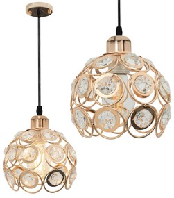 LAMPADA ELEGANTE DI SOFFITTO APP208 CRISTALLO LOFT ORO