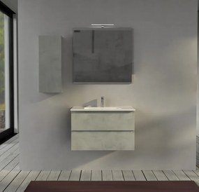 Mobile da bagno 80 cm sospeso Grigio - Sofia