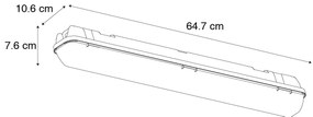 Plafoniera TL grigia incl. LED 15W 2250 lm 4000K IP65 - Base