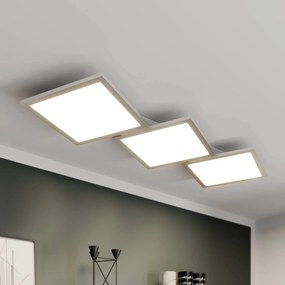 Lucande Plafoniera LED Ilira, a 3 luci, argento, CCT, dimmerabile