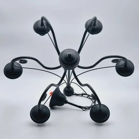 Lampadario a sospensione con catena DONATO 6xE14/40W/230V nero