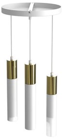Lampadario a sospensione con filo CASSA 3xGU10/8W/230V bianco/oro