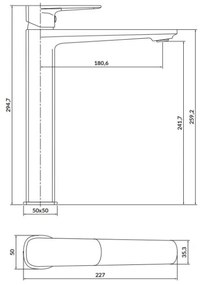 Cersanit S951-393 - Rubinetto del lavandino LARGA 29,5 cm oro