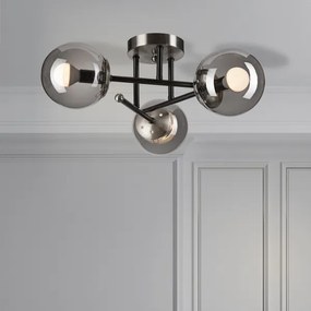 Lampadario a plafone MALENA 3xE14/5W/230V nero/fumé