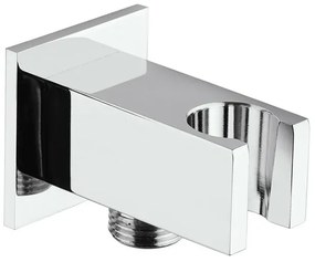 Kit doccia quadrato cromo set doccia + soffione in acciaio 25x25 cm + braccio 40 cm