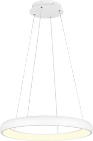 Lampadario bianco a LED dimmerabile con paralume in metallo ø 75 cm Cardona - Trio