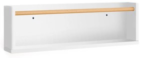 Kave Home - Mensola Shantal in legno massiccio di faggio finitura bianca 64 x 20 cm