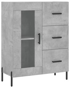 Credenza Grigio Cemento 69,5x34x180 cm in Legno Multistrato