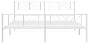Giroletto con testiera e pediera metallo bianco 193x203 cm