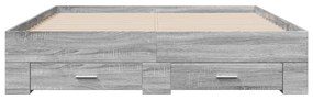 Giroletto cassetti grigio sonoma 160x200 cm legno multistrato