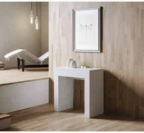 Consolle allungabile a 299 cm Allin Bianco spatolato 78x47 cm con allunghe Interne