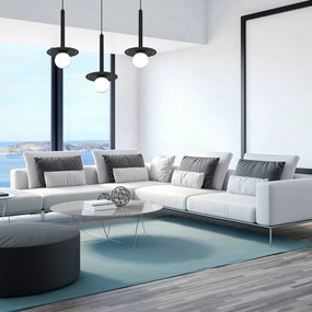 Eko-Light Lampada a sospensione Futura, nero/bianco, 3 luci