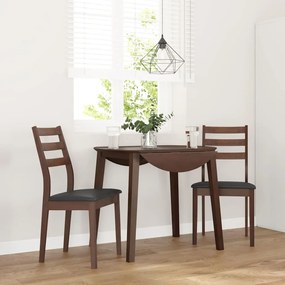 Sedie Da Pranzo Con Cuscini 2pz Marrone Legno Massello Di Hevea /
